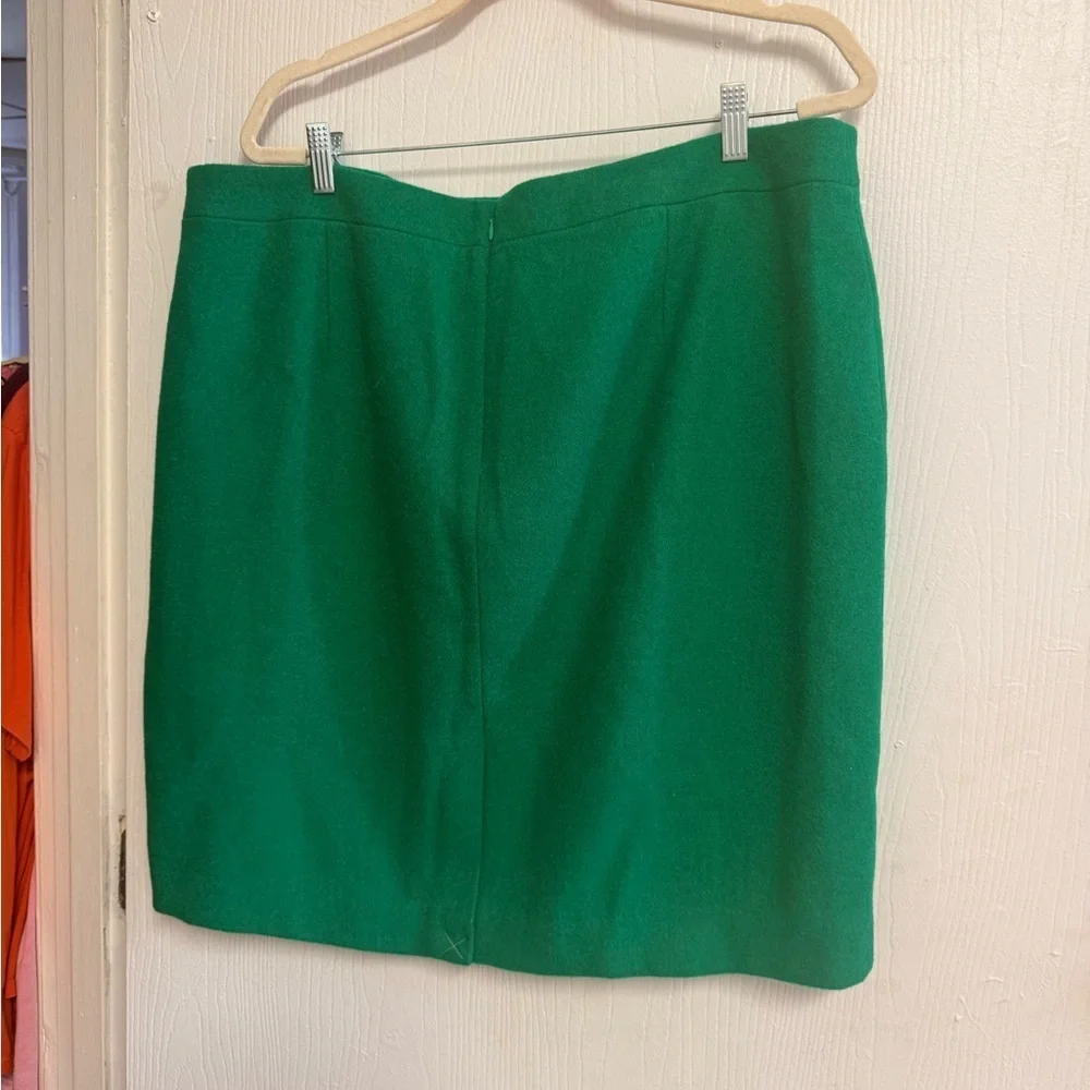 J.Crew Emerald Green Wool Blend Skirt Size 18 Classic Tailored Mini Spring